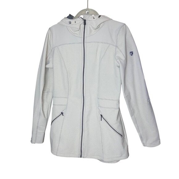 Kuhl Womens Trench Coat Size S Cream Softshell Two-tone Weave Performance - Picture 14 of 16